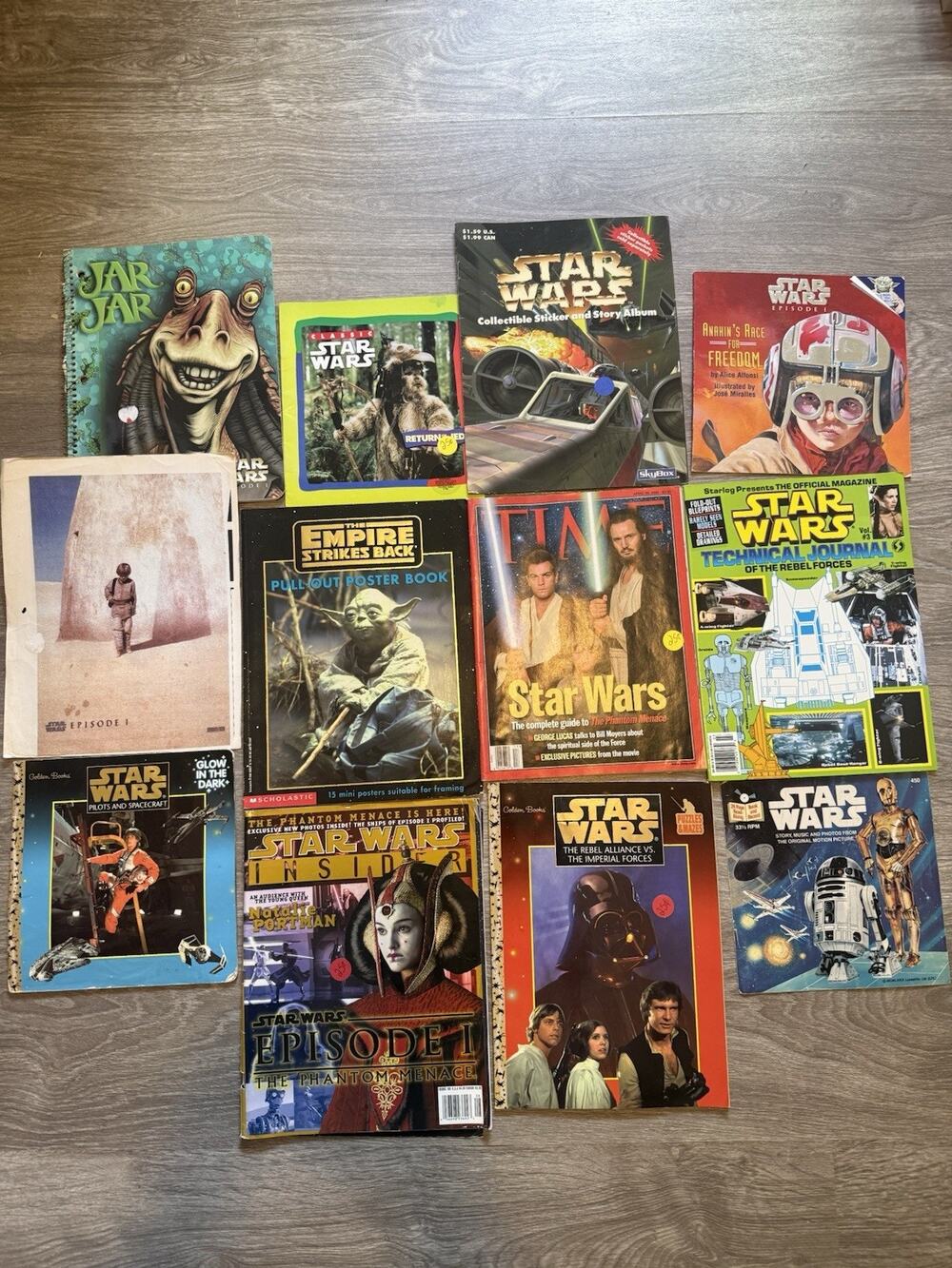 Vintage Star Wars Books Magazines Poster Sticker Album Lot of 12 Lucasfilm